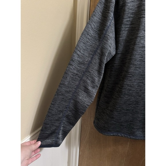 Dallas Cowboys Authentic Track Collection 1/4 Zip Sweatshirt Heather Black Sz L - Picture 3 of 8